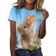 thumbnail image 1 of Blusa de manga corta con cuello redondo para mujer a la moda, camisetas sueltas con estampado Fridja bn6650, 1 of 5