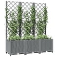 thumbnail image 3 of Jardinera con enrejado VidaXL de polipropileno gris claro, 3 of 9