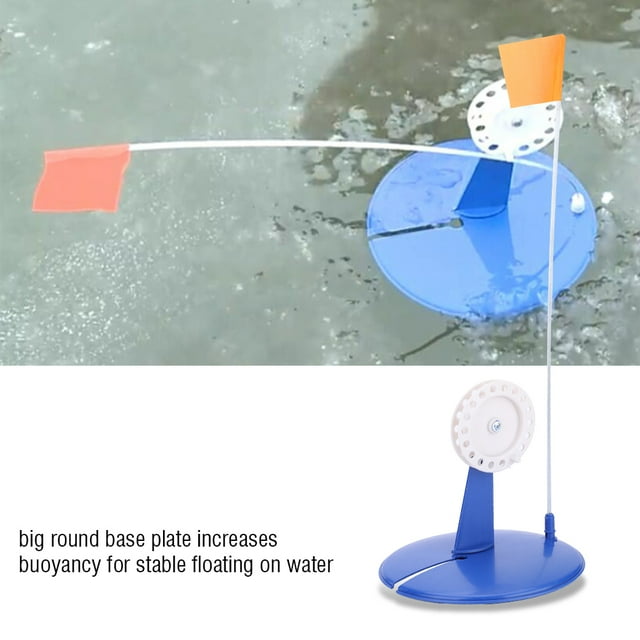 Ice Fishing Rod, Tip Up Ice Fishing Flag, Ice Fishing Rod Tip Up Compact Metal Pole Orange Flag Fishing Accessory Angler Tackle Accessory