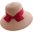 thumbnail image 6 of CoCopeaunts Straw Bucket Hat for Women Bowknot Decorate Belt Spring Summer Wide Brim Outdoor Beach Sweet Girls Basin Hat, 6 of 8