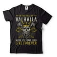 thumbnail image 2 of Mens In The Halls Of Valhalla T-Shirt Viking Shirts Viking Warrior Gift Tee Skull Helmet T-Shirt (3X-Large Military Green), 2 of 6