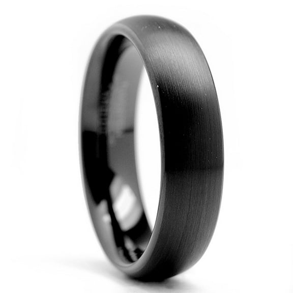 Metal Masters 6mm Mens Dome Black Tungsten Ring Wedding Band Jewelry
