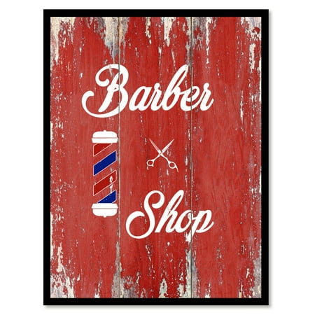 Barber Shop Barber's Pole Quote Saying Red Canvas Print Picture Frame Home Decor Wall Art Gift Ideas 13