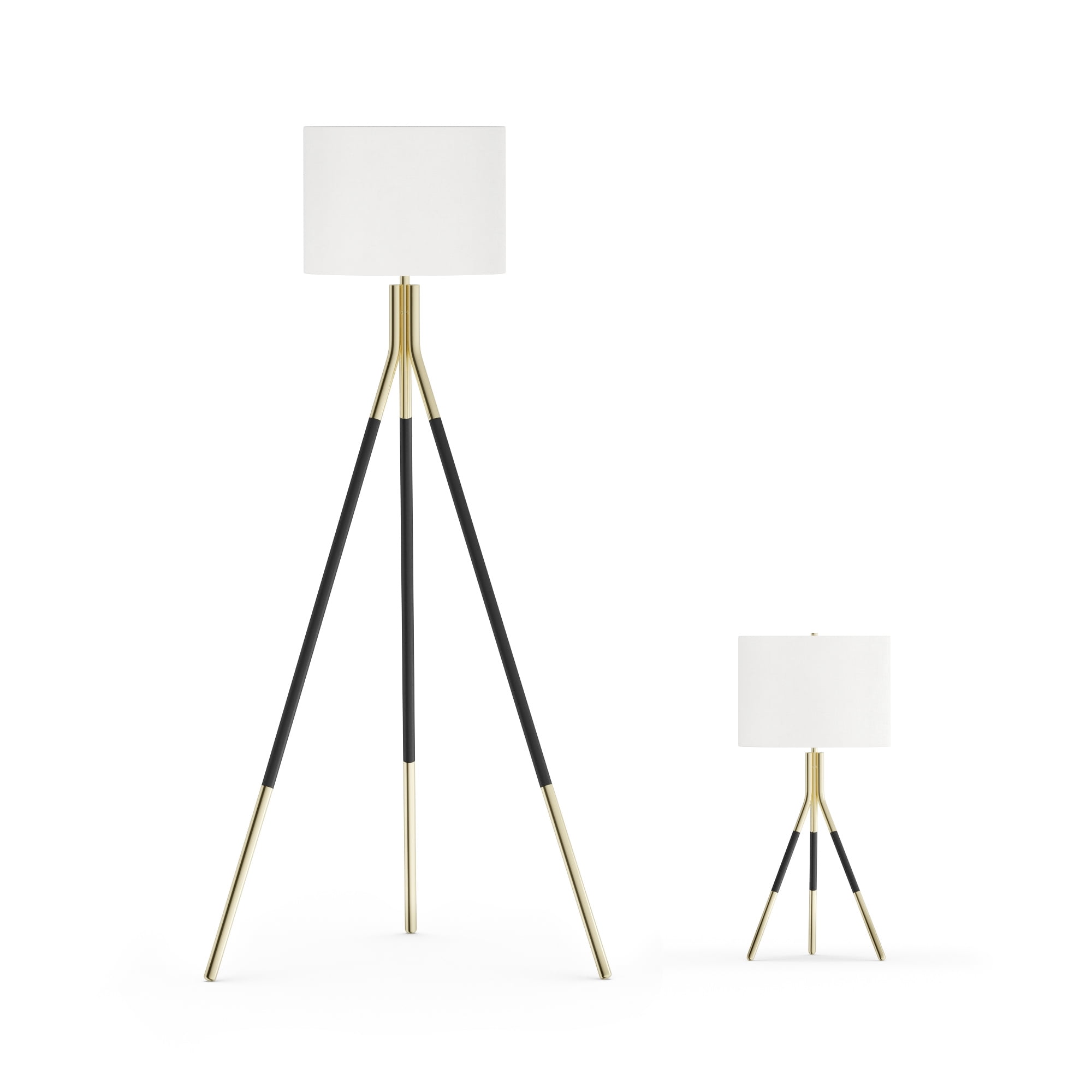 black and gold tripod table lamp