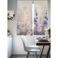 thumbnail image 4 of Watercolor Lavender Sheer Curtains 63 Inch Length 2 Panels Set, Country Spring Field Leaf Wildflower Voile Window Treatment Rod Pocket Curtains Sheers Drapes for Bedroom/Living Room/Kitchen 52x"63"x2, 4 of 7