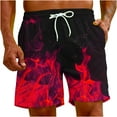 thumbnail image 6 of Fheaev Swim Trunks Dry Swimming Shorts For Men Beachwear Outdoor Drawstring Board Short Funny Swimwear Bathing Suits Men's Flame Printing Special Print Beach Trouser Shorts Pant, 6 of 9