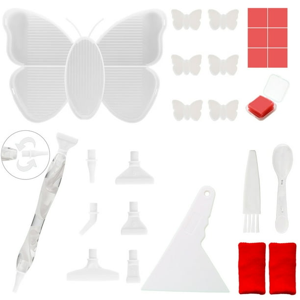 (Juego Disco Taladro Mariposa Transparente No. 3) DIY Nuevo Disco Taladro Juego Herramientas Perforación Punto en Forma Mariposa Multifuncional