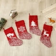 thumbnail image 6 of Christmas Decoration Reindeer Pattern Knitted Stocking Hanging Ornament Gift Bag for Xmas Tree Home Celebration Festive Season, 6 of 6