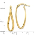thumbnail image 4 of 14K Yellow Gold Polished Oval Hoop Earrings - 26mm- Made In Italy, 4 of 6