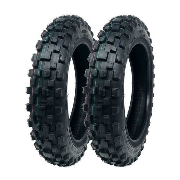 SET OF TWO Knobby Tires Size 2.50-10 Front or Rear Tube Type for Small Dirt Bikes Off Road Motocross