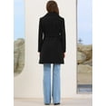 thumbnail image 3 of DARING DIVA Women's Lapel Collared Belted Trench Outerwear Coat XS Black, 3 of 6