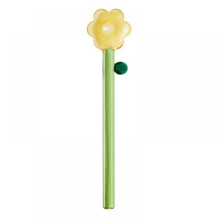

1PC Glass Stirring Rod Clear Mixing Sticks Cute Flower Handle Stir Bar Coffee Cocktail Sticks Drink Mixer Muddler for Home Party