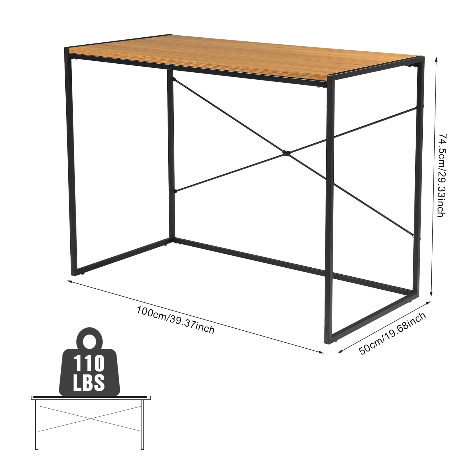 Lowestbest Modern Computer Desk, Office Writing Desk, Wood and Metal PC Table for Home Lowestbest Modern Computer Desk, Office Writing Desk, Wood and Metal PC Table for Home