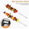 thumbnail image 2 of 10 brochetas para barbacoa, brochetas para barbacoa de 43 cm, pinchos planos anchos de acero inoxidable para carne, frutas y verduras, cepillo de silicona, bolsa con cordón duradera para accesorios ER, 2 of 5