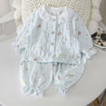 thumbnail image 2 of CAUYDY 10-12Y 13-14Y Teen Girl Pajamas Kid Outfits Fall Winter Long Sleeved Top Elastic Waist Pants 2 Piece Cute Set Children Girls Clothes Sizes 10-11 Years,Light Blue, 2 of 5