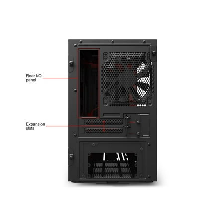 NZXT - H210i Mini ITX Tower Case with Tempered Glass - Red/Matte Black