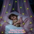 thumbnail image 6 of Pink Bed Canopy for Girls with Glowing Stars Premium Canopy Bed Curtains Fits Single, Twin, Full, Queen Size Kids Bed, Princess Netting Room Decor, Ceiling Tent to Cover Toddler, Canopy for Bed, 6 of 7