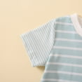 thumbnail image 7 of Otqutp Beach Bodysuits for Toddler Spring Boys Summer Short Sleeve Striped Prints Pocket Tops Pants 2PCS Outfits Clothes Set For Children, 7 of 7