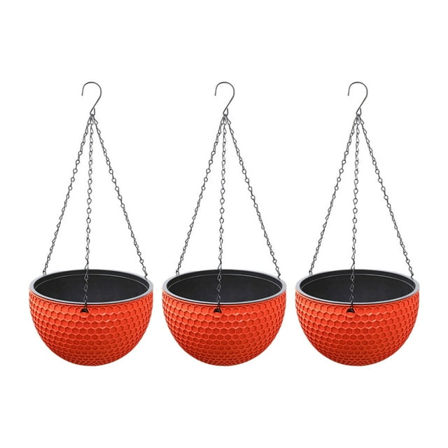 Macetas duraderas y elegantes Naiovety 3 Piezas Jardín Patio Naranja S