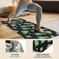 thumbnail image 4 of Black Cartoon Space Dinosaurs Pattern Hot Yoga Mat Towel Non Slip for Hot Yoga - Quick-Drying Yoga Mat Cover with 4 Corner Pockets with Travel Bag - Hot Yoga Towel Non Slip 74"x26", 4 of 6