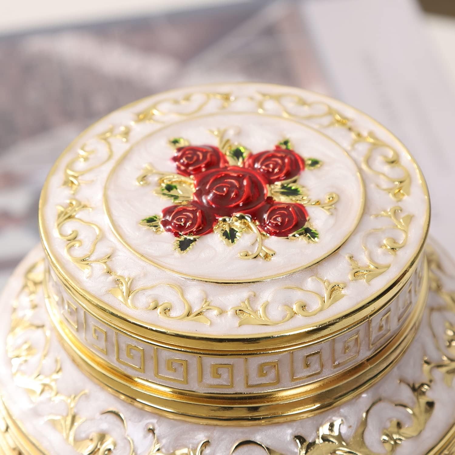 Medium Urn for Human Ashes - Rose Cremation Urn for Ashes for Women Mom - Beautiful Keepsake Urns Made of Zinc Alloy -  Hold 75 Cubic inches of Ashes - Suitable for A Lost Baby or Children