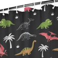 thumbnail image 3 of Dinosaur and Palm Tree Pattern Shower Curtain 72"x72" ,Bathroom Decorative Shower Curtains Set with 12 Hooks,Modern Waterproof Washable Shower Curtain, 3 of 6