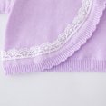 thumbnail image 4 of HAOTAGS Toddler Girls Cardigan Lace Trim Long Sleeve Button Tops Princess Sweater Purple Size 11 Years, 4 of 9