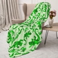 thumbnail image 3 of Rateoe Green Lizard Pattern Flannel Throw Blanket, Ultra-soft Blanket for Bed, Couch, Car, Hypoallergenic Anti-pilling blanket-40"x30"(Vertical), 3 of 6