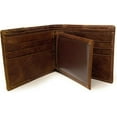 thumbnail image 3 of Western Genuine Tooled Leather Cowhide Cow Fur Mens Bifold Short Wallet in Multi Emblem, 3 of 4