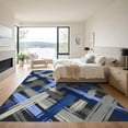 thumbnail image 3 of ODIKA 5'x7' Machine Washable Non-Slip Area Rug, Abstract Navy High Traffic Rug, Blue, 956052, 3 of 7
