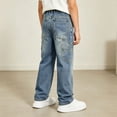 thumbnail image 4 of CONZONE Boys Baggy Jeans Straight Leg Casual Jeans for Child Y2K Elastic Waist Lightweight Denim Pants with Pockets, 4 of 6