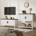 thumbnail image 3 of 32inch Farmhouse Console Table with 2-Door Storage Cabinets, Wooden Coffee Bar Cabinet and Sofa Table for Entryway, Kitchen, Dining Room, Hallway and Living Room, 3 of 9