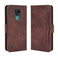 thumbnail image 1 of Case for Motorola MOTO E7 Cover Adjustable Detachable Card Holder Magnetic closure Leather Wallet Case - Brown, 1 of 5