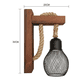 thumbnail image 2 of Lámpara Pared Estilo Vintage Cuerda Madera Rústica, 2 of 5