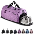 thumbnail image 1 of Bolsa de gimnasio Fitgriff con compartimento para zapatos y artículos húmedos, color morado, 19 x 10 x 10 cm, 1 of 6