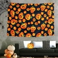 thumbnail image 5 of Black Halloween Tablecloth, Orange Pumpkin Haunted Table Cover for Halloween, Dinner Parties and Scary Nights Decorations, Easy Care Wipeable and Reusable (60 X 84 INCH, Rectangle), 5 of 6