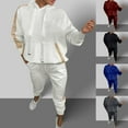 thumbnail image 1 of Sentmoon Lounge Sets for Women Plus Size Workout Tops for Women and Trousers Crew Neck Women Pjs Sets Long Sleeve Solid Color Sleep Sets for Women Fall for Deep Sleep, 1 of 8
