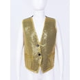 thumbnail image 3 of ZDHoor Kids Boys Juniors Sequins Sleeveless Jazz Hip Hop Dance Vest Tops Dancewear Gold XXS, 3 of 7