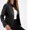 Manteau Noir, variante sur Qetyuw Vestes Courtes en Faux Cuir pour Femmes Manches Longues Col Montant Veste Moto Fermeture Éclair Complète Manteau Décontracté
