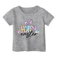thumbnail image 4 of GDREDA Vêtements pour Filles, T-Shirt Graphique Mignon de Pâques, Col Rond, Manches Courtes, Été, Décontracté, Gris, 1-2 Ans, 4 of 4