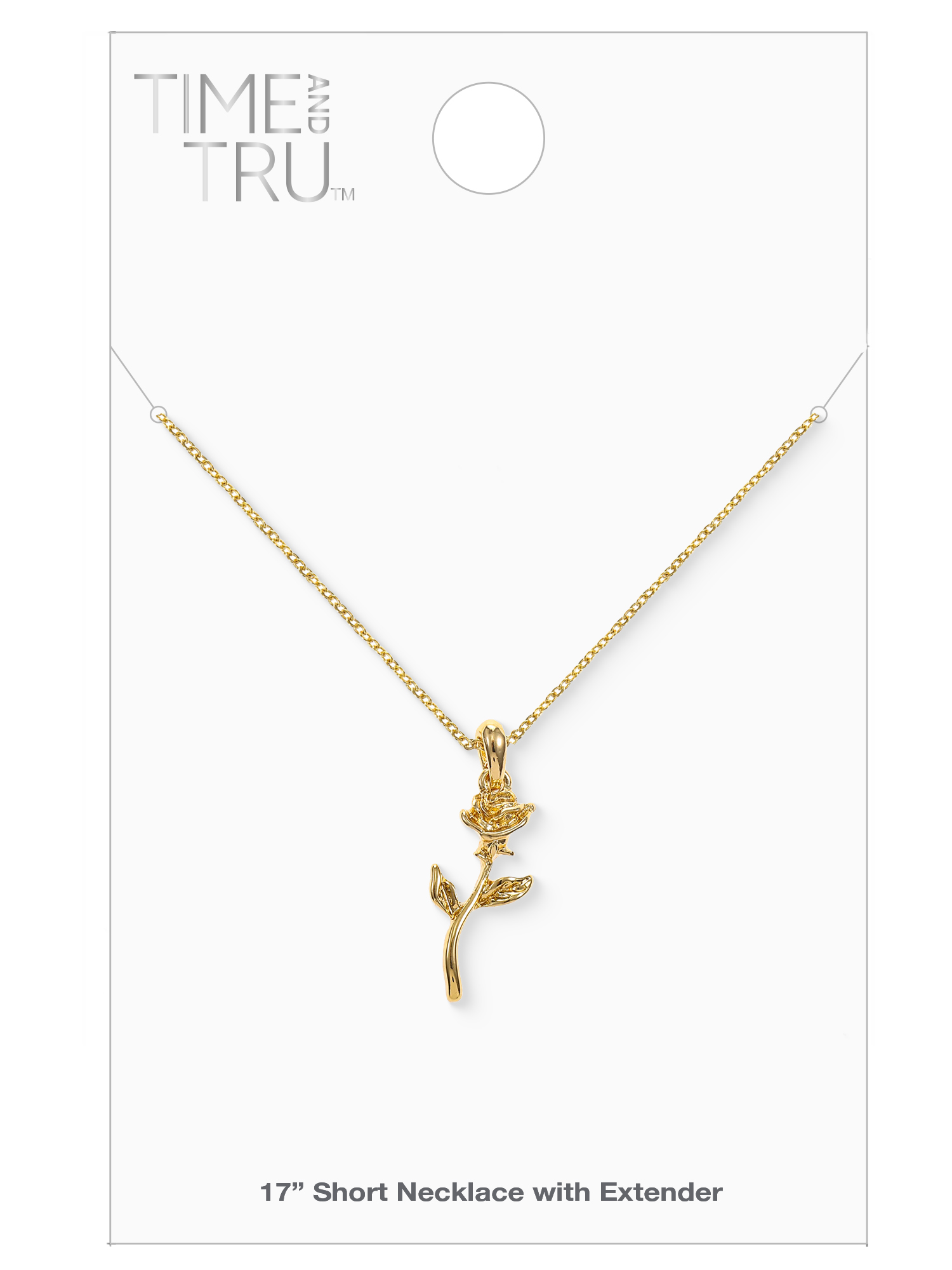 Time and Tru Women's Gold-Tone Rose Pendant Necklace photo 4