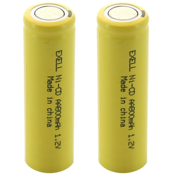 2pc AA 1.2V 800mAh NiCd Rechargeable Flat Top Assembly Cell Batteries