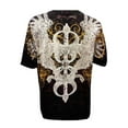 thumbnail image 2 of Eagle and Sword Metallic Gold Embossed Graphic  Mens   T-Shirt Black 2XL, 2 of 2