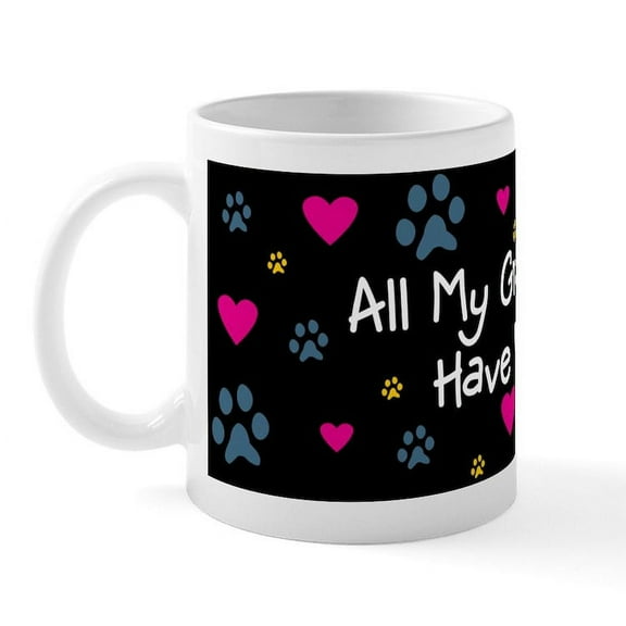CafePress - All My Grandkids Have Paws Mug - 11 oz Ceramic Mug - Novelty Coffee Tea Cup