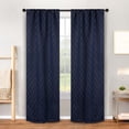 thumbnail image 5 of Superior Zuri Blackout Curtains, Rod Pocket, Set of 2, 26" X 84", Navy Blue, 5 of 5