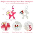 thumbnail image 2 of Wrapables Cute Balloon Dog Keychain, Bag Charm Accessory for Purse Handbag Backpack (Set of 2), White and Magenta, 2 of 6
