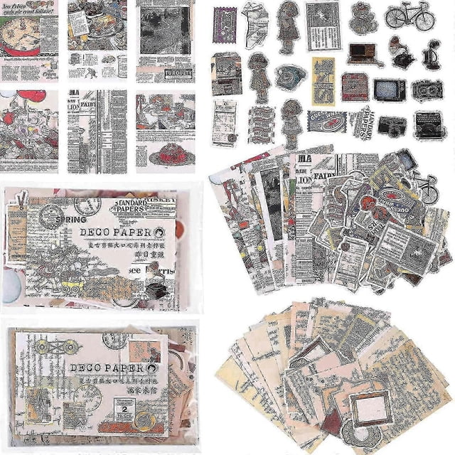 400pcs Scrapbooking Supplies Journaling Vintage Adhesive Scrapbook Washi Stickers For Album Art Craft
