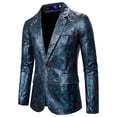 thumbnail image 2 of hgsbede Fashion Snakeskin Print Coat Slim Fit Single Breasted Men's Suit, 2 of 4