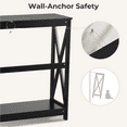 thumbnail image 4 of Yaheetech 2 Tier X Design Entryway Console Table with Storage Shelf Living Room, Black, 4 of 7