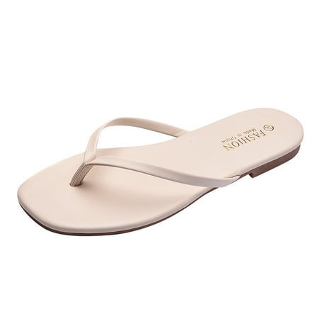 

Women s Fashion Casual Solid Floral Flip Flops Sandals Flat Shoes Beach Slippers